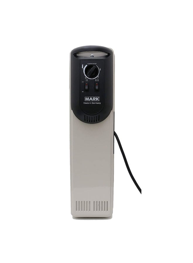 MARK 1500W 7-Fins Portable Ergonomic Design Electric Oil Filled Space Heater White 50 x 17 x 68 cm MAV1507 - Image 2
